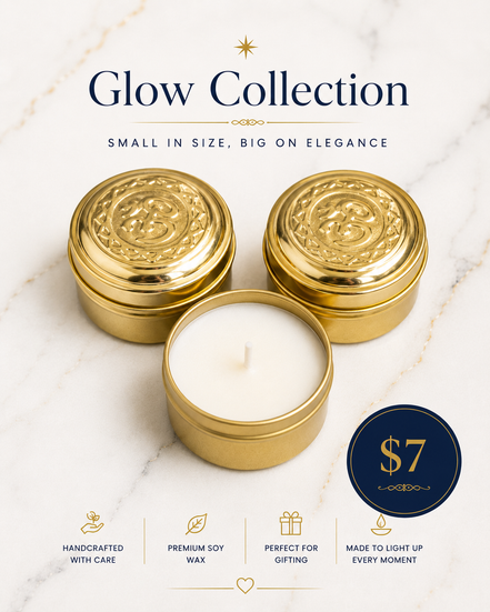 Glow Collection — Embossed Gold Tin Candle