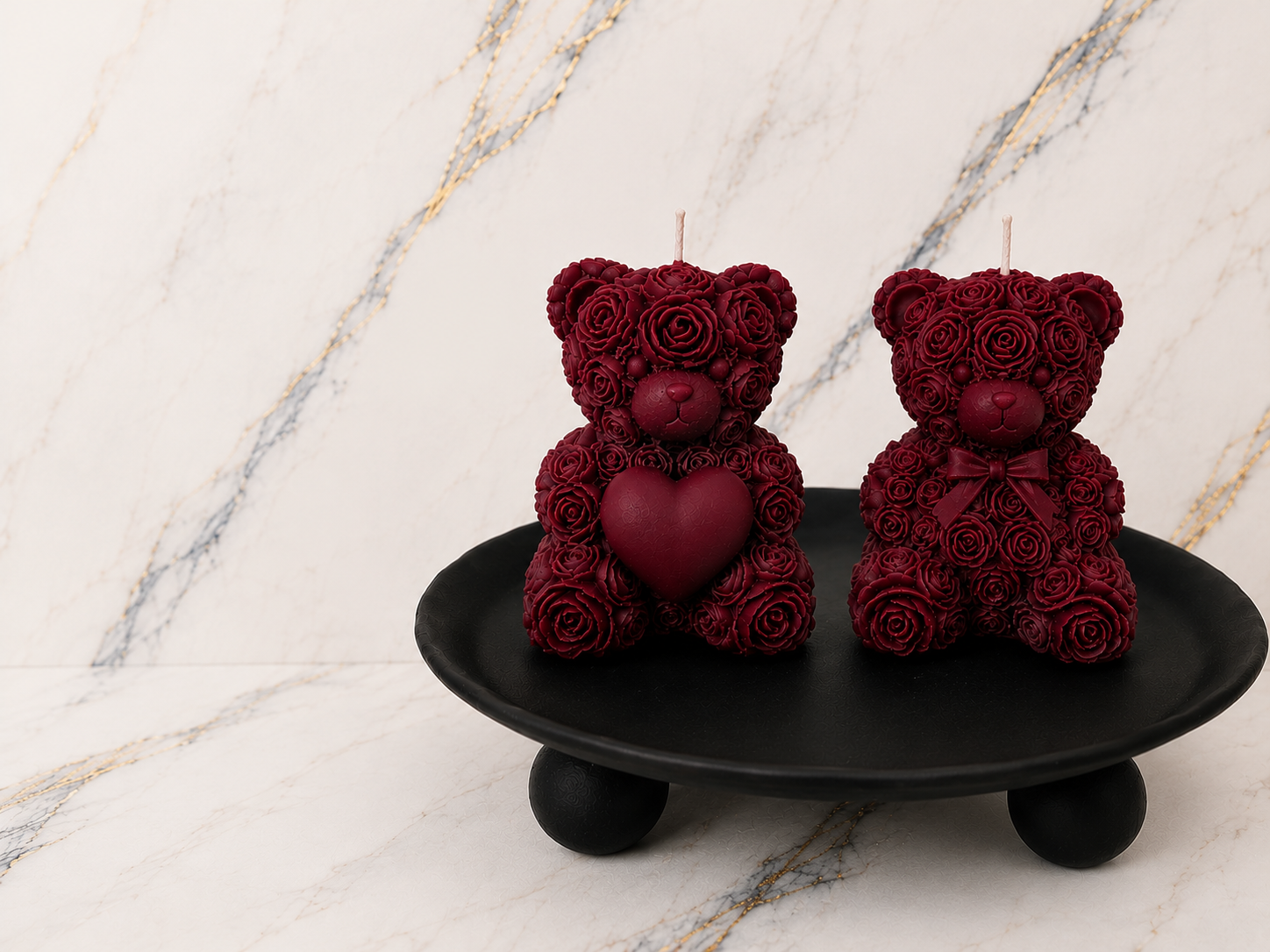 Rose Teddy Candles
