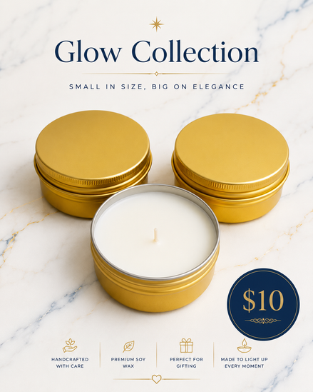 Glow Collection — Gold Tin Candle